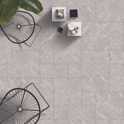 Stonewise Quartz Grey 600X900X20mm Outdoor Porcelain Paving Pack Of 5 Slabs For PatiosGarden Paths And Outdoor from B&Q