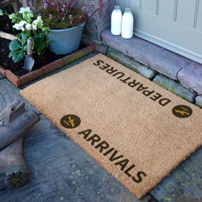 Artsy Doormats Arrivals & Departures Doormat (90 X 60Cm) from B&Q
