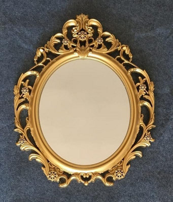 Biznest Ornate Antique Gold Vantage Style Wall Mirror Dressing Bathroom Wall Mirror 62X49Cm from B&Q