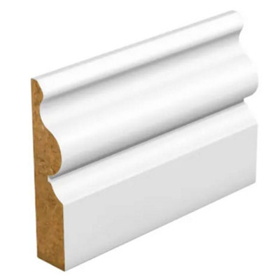 B&Q - MarlboroughPack Of 5 (Total 5 Units)14.5mm Mdf Ogee Primed Skirting 14.5mm X 94mm X 4200mm