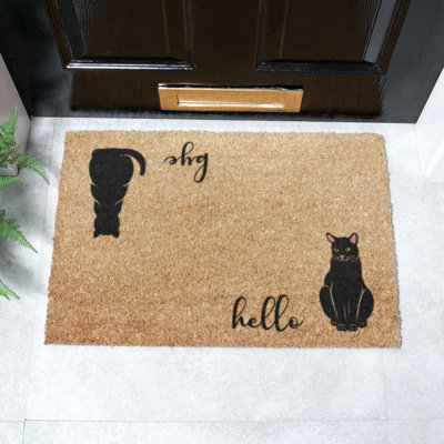 Artsy Doormats Hello Bye Cats Doormat (60 X 40Cm) from B&Q
