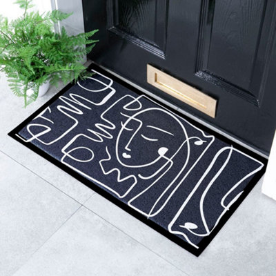 Native Natural Face Lines Abstract Indoor & Outdoor Doormat70X40Cm from B&Q