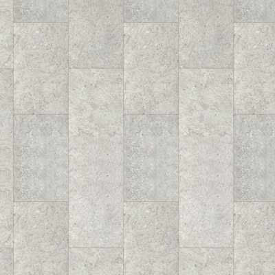  - Grey Stone Effect Vinyl Flooring For LivingroomKitchen,2.8mm Thick Cushion Backed Vinyl Sheet  -2M(6'6") X 4M(13'1")-8M²