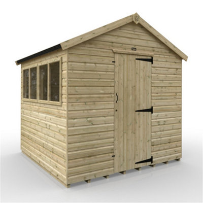 8Ft X 8Ft (2350mm X 2350mm) Horsforth Elite Pressure Treated Shiplap Apex Shed With 4 Windows