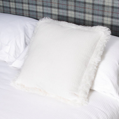 Native Natural Linen Cushion With Sheepskin Trim from B&Q