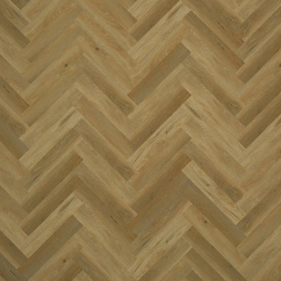 B&Q Golden Allora Lh Oak Wood Effect Spc Clic Luxury Vinyl Tile - Herringbone(8Mm Lvt), For Commercial Use M²Per Pack Size 1.75