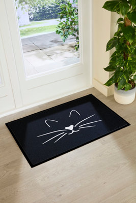 Artsy Doormats Cat Face Indoor/outdoor Doormat (90 X 60Cm) from B&Q