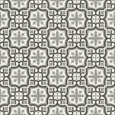 B&Q Black/White Bradley 990M Designer Effect Vinyl Flooring For Kitchen, Bathroom, 2.6Mm Thick-7M(23') X 2M(6'6")-14M²