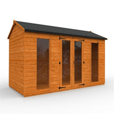 12Ft X 6Ft (3550mm X 1750mm) Horsforth Shiplap Full Pane Apex Retreat Summerhouse With 2 Windows