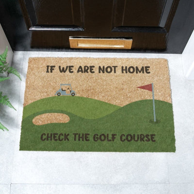 Artsy Doormats Check The Golf Course Doormat (60 X 40Cm) from B&Q