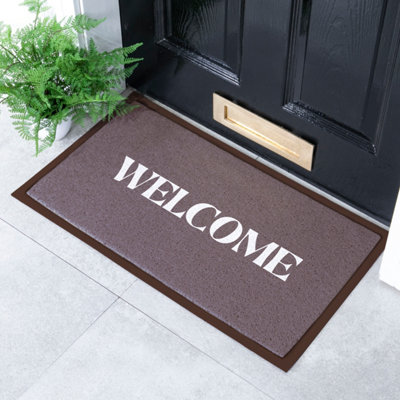 Artsy Doormats Welcome Chocolate Brown Indoor Outdoor Doormat (70 X 40Cm) from B&Q