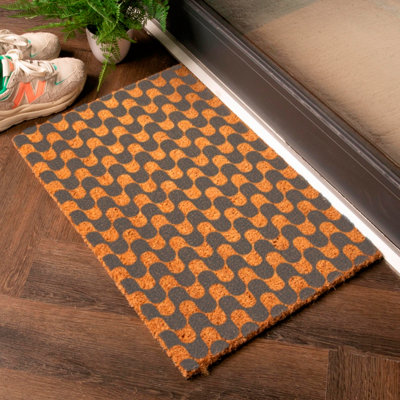Artsy Doormats Grey Wavey Lines Pattern Doormat from B&Q