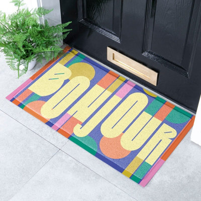 Artsy Doormats Elizabeth Olwen Bonjour Indoor/outdoor Doormat (70X40Cm) from B&Q