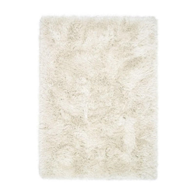 Ivory Shaggy RugAnti-Shed Plain RugModern Luxurious Rug For BedroomLiving Room& Dining Room-120Cm X 170Cm from B&Q