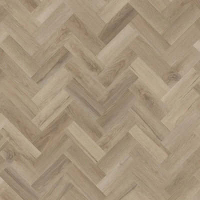 B&Q Colon 4642 Bloomfield Oak Matte Wood Effect Glue-Down Luxury Vinyl Tile-Herringbone(2Mm Lvt) For Home (All Rooms)-Covers 3.34Sqm