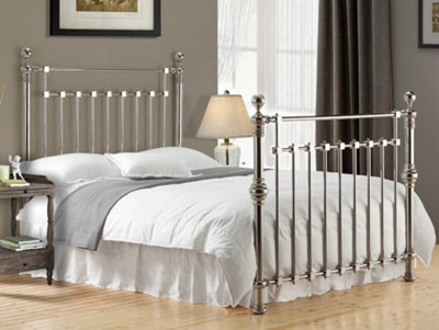 TL Beds Chrome Squared Metal Bed FrameDouble 4Ft 6" from B&Q