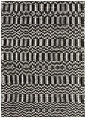 Modern RugHandmade Wool Rug For BedroomGeometric Rug4mm Thickness Black/white Dining Room Rug-100Cm X 150Cm from B&Q