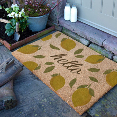 Artsy Doormats Hello Lemons Doormat (90 X 60Cm) from B&Q