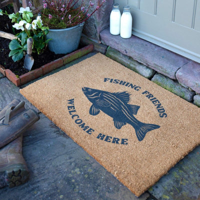 Artsy Doormats Fishing Friends Welcome Doormat (90 X 60Cm) from B&Q