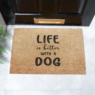 Artsy Doormats Life Is Better With A Dog Doormat (60 X 40Cm) from B&Q