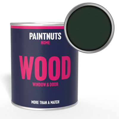 Paintnuts Wood Window Door Weatherproof Satin PaintFir Green 1L (Ral6009) from B&Q
