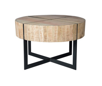 Worcester Iron-Wooden Round Coffee Table from B&Q