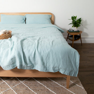 Native Natural - Duvet Cover - Super King - Linen - Blue - Image 4