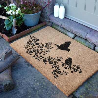 Artsy Doormats Birds On A Tree Doormat (90 X 60Cm) from B&Q