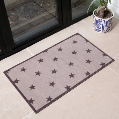 Artsy Doormats Brown Stars Indoor Washable Doormat from B&Q