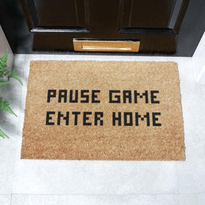 Artsy Doormats Pause Game Enter Home Doormat (60 X 40Cm) from B&Q