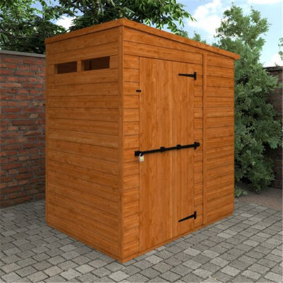 Horsforth 4 X 6 (1.23M X 1.75M) Wooden Tongue And Groove Security Garden Pent Shed (12mm T&g Floor And Roof) (4Ft X 6Ft) (4X6)