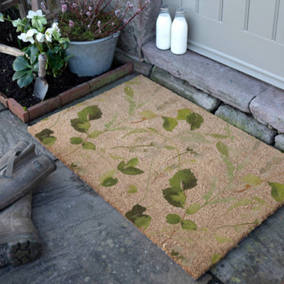 Artsy Doormats Watercolour Leaves Doormat (90 X 60Cm) from B&Q