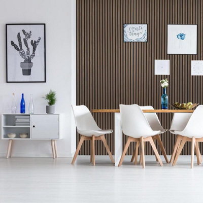 Acoustic Slat Wall PanelWalnut2400mm X 600mm from B&Q