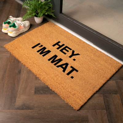 Artsy Doormats Hey I'm Mat Country Size Coir Doormat from B&Q