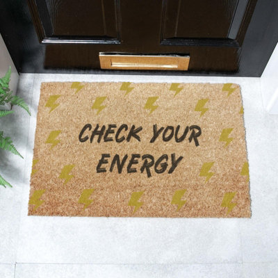 Artsy Doormats Check Your Energy Doormat (60 X 40Cm) from B&Q