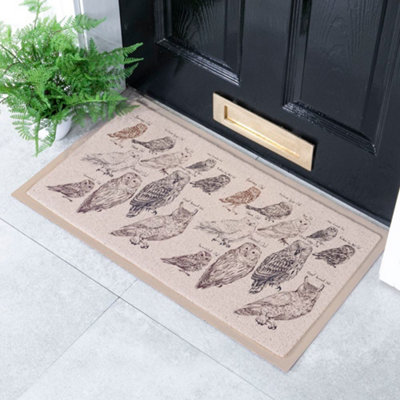 Native Natural Vintage Owls Indoor & Outdoor Doormat70X40Cm from B&Q