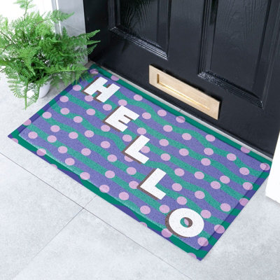 Artsy Doormats Elizabeth Olwen Hello Dots Indoor/outdoor Doormat (70X40Cm) from B&Q