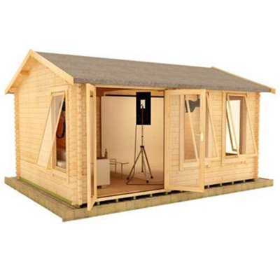 Horsforth 18Ft X 10Ft (5.35M X 2.95M) Ralph 44mm Log Cabin (19mm Tongue And Groove Floor And Roof) (18 X 10) (18X10)