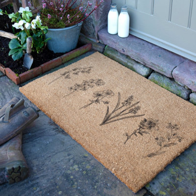 Artsy Doormats Wild Flowers Doormat (90 X 60Cm) from B&Q