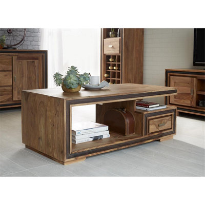 Worcester Jockey Sheesham Coffee Table With Drawer from B&Q