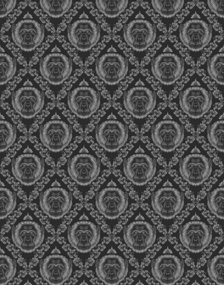 B&Q -  Eco-Friendly Black Baroque Monkey Wallpaper