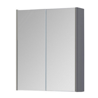 Clifton 500mm 2 Door Bathroom Mirror Cabinet- Basalt Grey- (Choice) from B&Q