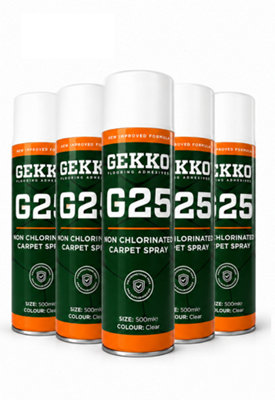  - Gekko Spray Adhesive G25 500Ml Non Chlorinated Carpet Spray-Pack Of 5