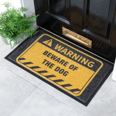 Native Natural Beware Of The Dog Doormat (70 X 40Cm) from B&Q