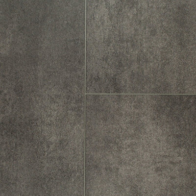 B&Q Modern Tile Effect Anti-Slip Vinyl Flooring For Home, Shops, Offices, 2.8Mm Thick Vinyl Sheet-2M(66") X 4M(131")-8M² Grey - B&Q