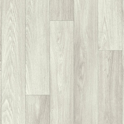  - White Modern Wood Effect Anti-Slip Vinyl Flooring For Bathroom& Kitchen2.0mm Thick Vinyl Sheet-2M(6'6") X 2M(6'6")-4M²