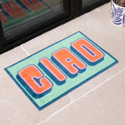 Artsy Doormats Green Ciao Indoor Washable Doormat from B&Q