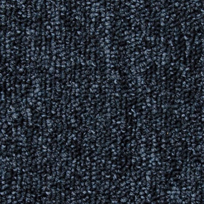 B&Q Latour 2 Wansdyke Loop Pile Contract Carpet Tiles For Domestic & Moderate Commercial Use Dark/Blue