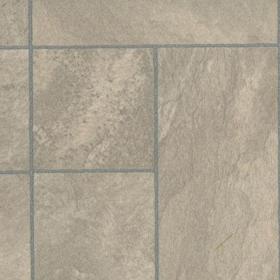  - Portland 191L Brown Stone Effect Anti-Slip Vinyl Flooring For KitchenBathroom3.8mm Thick-5M(16'4") X 2M(6'6")-10M²