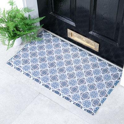 Native Natural Blue Mosaic Doormat (70 X 40Cm) from B&Q